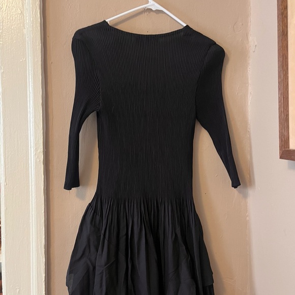 🏷️ 🆕 🎉 black ribbed quarter sleeve v-neck layered grunge witchy dress - Picture 14 of 14